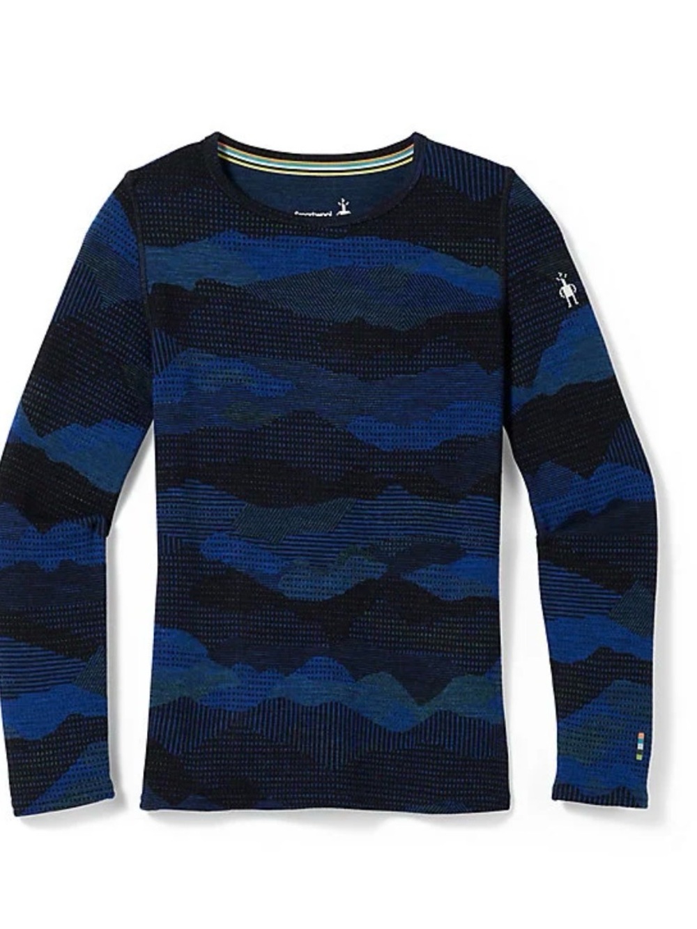 Icebreaker Seamless Long Sleeve Top - Deep Navy Mountainscape